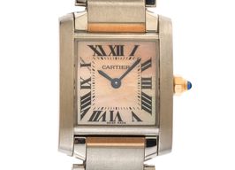 Cartier Tank Française 2384 (2010) - White dial 20 mm Gold/Steel case