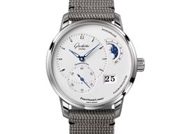 Glashütte Original PanoMaticLunar 1-90-02-42-32-66 (2023) - Zilver wijzerplaat 40mm Staal