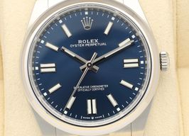 Rolex Oyster Perpetual 41 124300 (2023) - Blauw wijzerplaat 41mm Staal