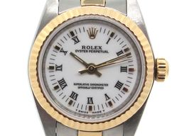 Rolex Oyster Perpetual 76193 (1999) - White dial 26 mm Gold/Steel case
