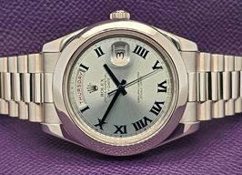Rolex Day-Date II 218206 (2011) - Blue dial 41 mm Platinum case