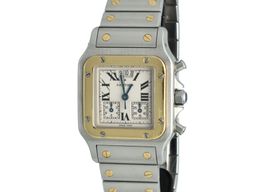 Cartier Santos Galbée 2425 (2002) - Wit wijzerplaat 29mm Goud/Staal