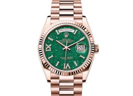 Rolex Day-Date 36 128235-0068 (2024) - Green dial 36 mm Rose Gold case