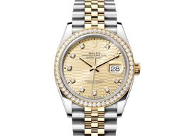 Rolex Datejust 36 126283RBR-0031 (2023) - Gold dial 36 mm Steel case