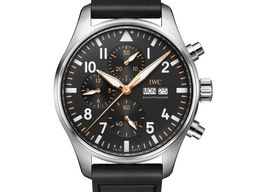 IWC Pilot Chronograph IW378009 (2025) - Zwart wijzerplaat 43mm Staal
