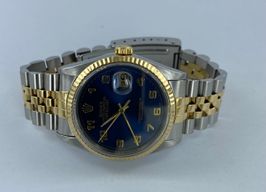 Rolex Datejust 36 - (Unknown (random serial)) - Blue dial 36 mm Gold/Steel case