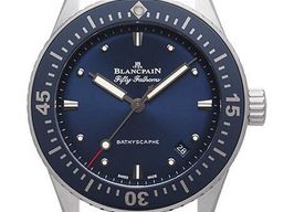 Blancpain Fifty Fathoms Bathyscaphe 5100-1140-O52A (2023) - Blauw wijzerplaat 38mm Staal