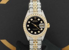Rolex Lady-Datejust 69173 (1995) - Black dial 26 mm Gold/Steel case
