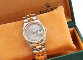 Rolex Datejust 36 16233 (Unknown (random serial)) - Grey dial 36 mm Gold/Steel case