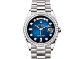 Rolex Day-Date 36 128349RBR-0010 (2024) - Blue dial 36 mm White Gold case