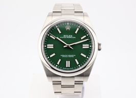 Rolex Oyster Perpetual 41 124300 (2024) - Groen wijzerplaat 41mm Staal