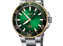 Oris Aquis Date 01 400 7769 6357-07 8 22 09PEB (2026) - Groen wijzerplaat 42mm Staal