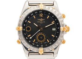 Breitling Duograph B15047 (Onbekend (willekeurig serienummer)) - Zwart wijzerplaat 38mm Goud/Staal