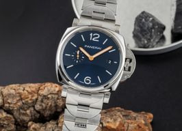 Panerai Luminor Due PAM01124 (Onbekend (willekeurig serienummer)) - Blauw wijzerplaat 42mm Staal