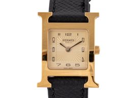 Hermès Heure H HH1.201 (Unknown (random serial)) - Black dial 22 mm Gold/Steel case