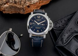 Panerai Luminor 1950 3 Days GMT Automatic PAM01033 (Unknown (random serial)) - Blue dial 44 mm Steel case