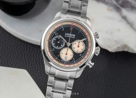 Union Glashütte Belisar Chronograph D009.427.16.052.00 (Onbekend (willekeurig serienummer)) - Zwart wijzerplaat 45mm Staal