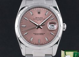 Rolex Oyster Perpetual Date 115210 (2006) - Roze wijzerplaat 34mm Staal