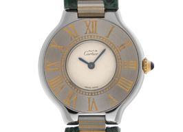 Cartier 21 Must de Cartier 9011 (1990) - Zilver wijzerplaat 28mm Goud/Staal