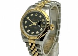 Rolex Lady-Datejust 179173 (2004) - Black dial 26 mm Gold/Steel case