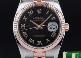 Rolex Datejust 36 116231 (2008) - Black dial 36 mm Gold/Steel case