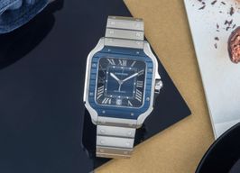 Cartier Santos WSSA0048 (Onbekend (willekeurig serienummer)) - Blauw wijzerplaat 40mm Staal