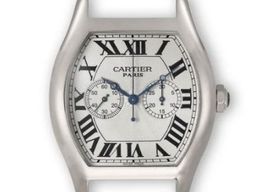 Cartier Tortue 2762 (Onbekend (willekeurig serienummer)) - Zilver wijzerplaat 38mm Witgoud