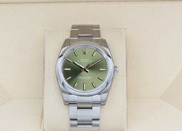 Rolex Oyster Perpetual 34 114200 (Unknown (random serial)) - Green dial 34 mm Steel case