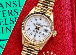 Rolex Lady-Datejust 69178 (1987) - Wit wijzerplaat 26mm Geelgoud