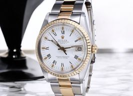 Rolex Oyster Perpetual Date 15053 (1983) - Wit wijzerplaat 34mm Goud/Staal