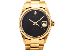 Rolex Datejust 36 1601 (Unknown (random serial)) - Black dial 36 mm Yellow Gold case