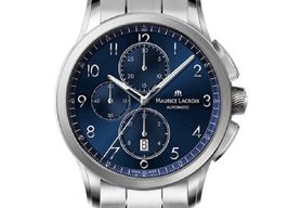 Maurice Lacroix Pontos Chronographe PT6388-SS002-420-1 (2024) - Blauw wijzerplaat 43mm Staal