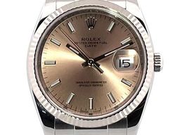 Rolex Oyster Perpetual Date 115234 (2019) - Pink dial 34 mm Steel case