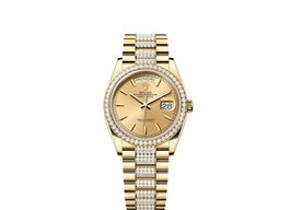 Rolex Day-Date 36 128348RBR (2025) - Champagne wijzerplaat 36mm Geelgoud