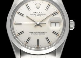 Rolex Oyster Perpetual Date 15000 (1981) - Zilver wijzerplaat 34mm Staal
