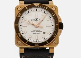 Bell & Ross BR 03 BR0392-D-WH-BR/SCA (2024) - Zilver wijzerplaat 42mm Brons