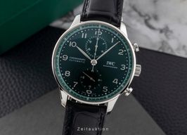 IWC Portuguese Chronograph IW371615 (Onbekend (willekeurig serienummer)) - Groen wijzerplaat 41mm Staal