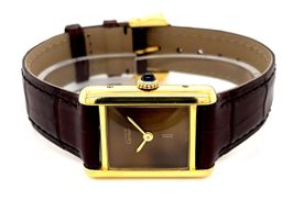 Cartier Tank Vermeil Cartier Tank Vermeil SM (Unknown (random serial)) - Red dial 28 mm Silver case