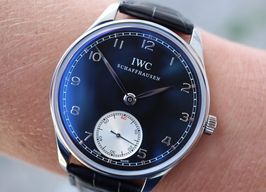 IWC Portuguese Hand-Wound IW545404 (2012) - Black dial 44 mm Steel case
