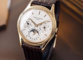 Patek Philippe Perpetual Calendar 3490 (1989) - White dial 36 mm Yellow Gold case