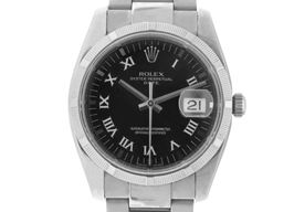 Rolex Oyster Perpetual Date 115210 (2008) - Zwart wijzerplaat 34mm Staal