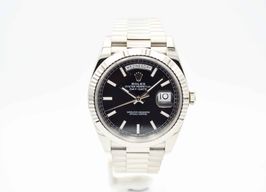 Rolex Day-Date 40 228239 (2017) - Black dial 40 mm White Gold case