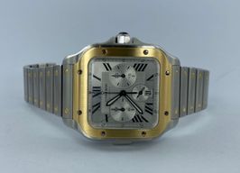 Cartier Santos - (Unknown (random serial)) - Silver dial 44 mm Gold/Steel case
