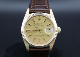 Rolex Datejust 36 16018 (Onbekend (willekeurig serienummer)) - Champagne wijzerplaat 36mm Geelgoud