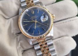 Rolex Datejust 36 16233 (1989) - Blauw wijzerplaat 36mm Goud/Staal