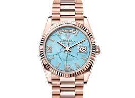 Rolex Day-Date 36 128235 (2025) - Blauw wijzerplaat 36mm Roségoud