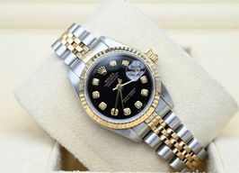 Rolex Lady-Datejust 69173 (1996) - Black dial 26 mm Gold/Steel case