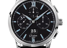 Glashütte Original Senator Chronograph Panorama Date 1-37-01-03-02-33 (2024) - Black dial 42 mm Steel case