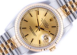 Rolex Datejust 36 16233 (1989) - Champagne wijzerplaat 36mm Goud/Staal