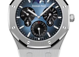 Audemars Piguet Royal Oak Perpetual Calendar 26586TI.OO.1240TI.01 (Onbekend (willekeurig serienummer)) - Blauw wijzerplaat 41mm Titanium